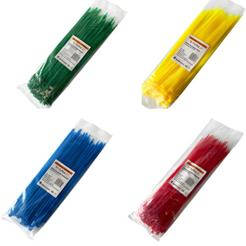 Opaski zaciskowe Opaski kablowe Trytytki - UV 3,6 x 250 mm, MIX 4 kolorów