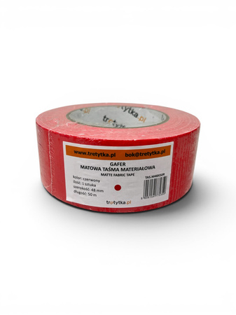 GAFER GAFR Duct Tape taśma materiałowa, 48 mm x 50 m, CZERWONY