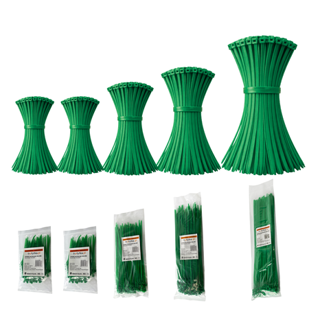 Zestaw opaski zaciskowe kablowe 2,5 - 3,6 mm zielone 500 szt.