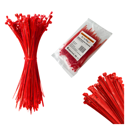 Opaski zaciskowe Opaski kablowe Tretytki - UV 2,5 x 100 mm, czerwony