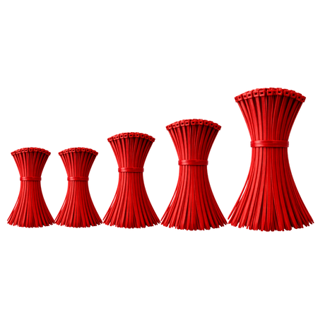 Zestaw opaski zaciskowe kablowe 2,5 - 3,6 mm czerwone 500 szt.