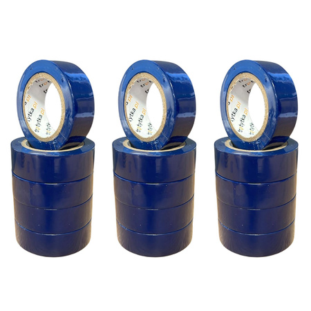 Zestaw Taśm izolacyjnych PVC, 18 mm x 10 m, 15 sztuk, niebieski