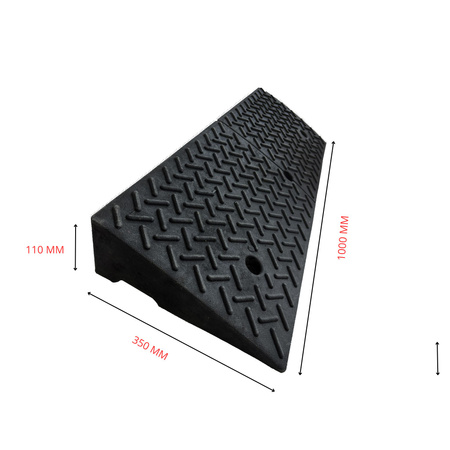 Najazd klinowy gumowy 1000 mm x 350 mm x 110 mm