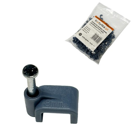 Uchwyt do montażu kabli - FLAT, 8 mm, szary