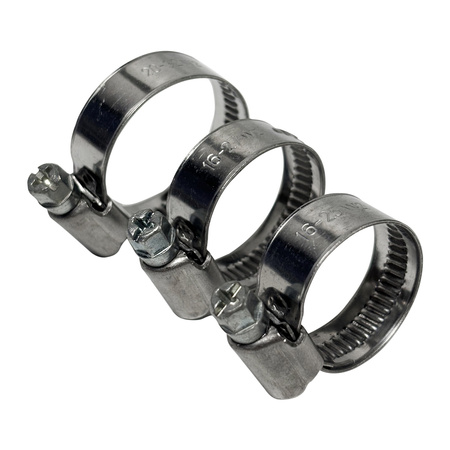 Zestaw Opaska ślimakowa W2 Ø16-25 mm, szer.12 mm 10 szt - stal nierdzewna