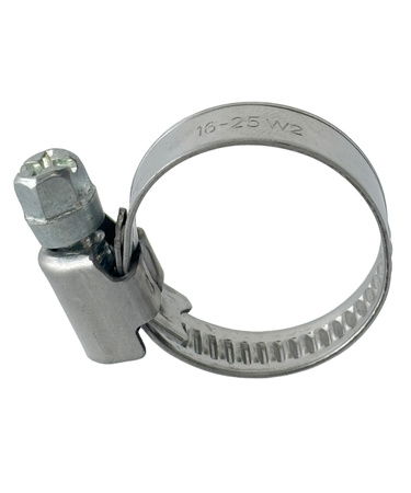 Opaska ślimakowa W2 Ø16-25 mm, szer.9 mm - stal ocynkowana