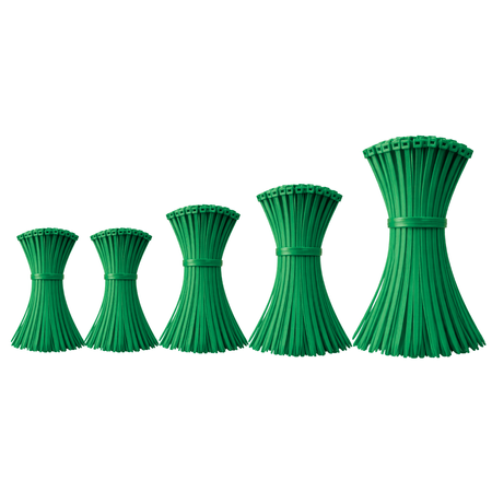 Zestaw opaski zaciskowe kablowe 2,5 - 3,6 mm zielone 500 szt.