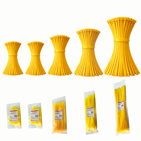 Zestaw opaski zaciskowe kablowe 2,5 - 3,6 mm żółte 500 szt.