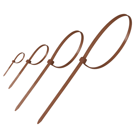 Zestaw opaski zaciskowe kablowe 2,5 - 3,6 mm brązowe  500 szt.