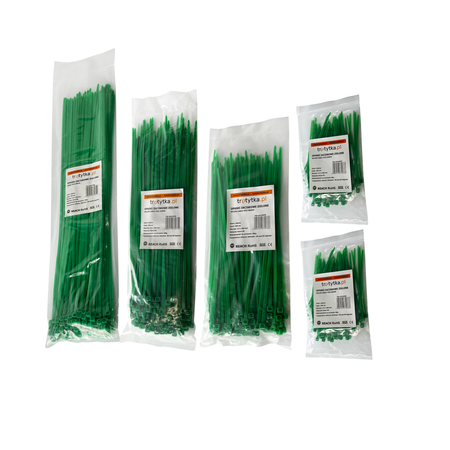 Zestaw opaski zaciskowe kablowe 2,5 - 3,6 mm zielone 500 szt.