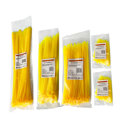 Zestaw opaski zaciskowe kablowe 2,5 - 3,6 mm żółte 500 szt.