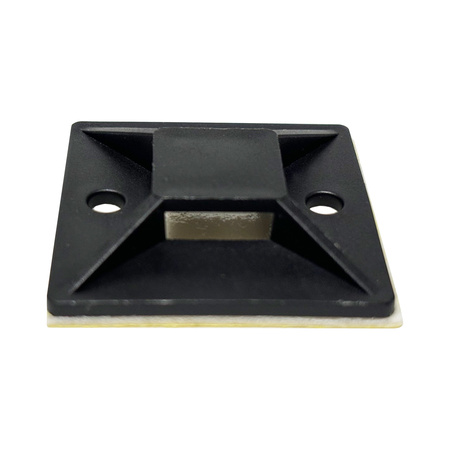 Uchwyt do opasek zaciskowych  30x30 mm, czarny - 100 szt 