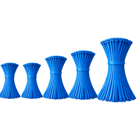 Zestaw opaski zaciskowe kablowe 2,5 - 3,6 mm niebieskie 500 szt.