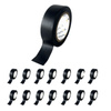Zestaw Taśm izolacyjnych PVC, 18 mm x 20 m, 15 sztuk, czarny