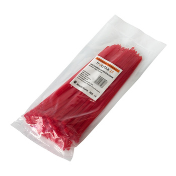 Opaski zaciskowe Opaski Kablowe WIELOKROTNEGO użytku Tretytka UV 4,8 x 200 mm, czerwony