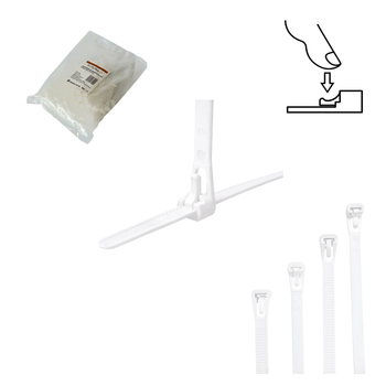Opaski zaciskowe Opaski Kablowe WIELOKROTNEGO użytku Tretytka UV 7,2 x 100 mm, biały