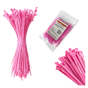 Opaski zaciskowe Opaski kablowe Tretytki - UV 2,5 x 100 mm, różowy