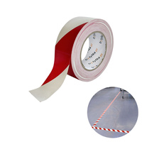 Taśma ostrzegawcza samoprzylepna PVC, 48 mm X 50 m czerwony/biały