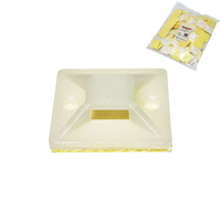 Uchwyt do opasek zaciskowych 30x30 mm, biały - 100 szt 