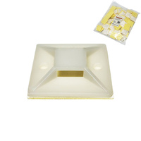 Uchwyt do opasek zaciskowych 40x40 mm, biały - 100 szt 