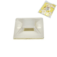 Uchwyt do opasek zaciskowych 25x25 mm, biały - 100 szt 