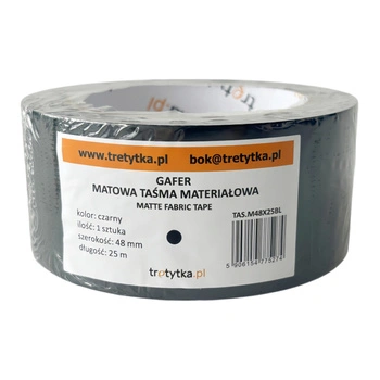 GAFER GAFR Duct Tape taśma materiałowa, 48 mm x 25 m, CZARNY