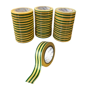 Zestaw Taśm izolacyjnych PVC, 18 mm x 10 m, 15 sztuk, zółty/zielony