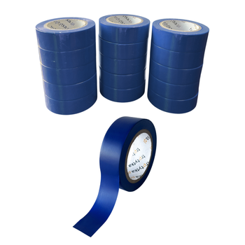 Zestaw Taśm izolacyjnych PVC, 18 mm x 10 m, 15 sztuk, niebieski