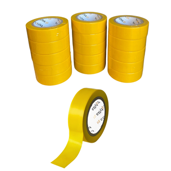 Zestaw Taśm izolacyjnych PVC, 18 mm x 10 m, 15 sztuk, żółty