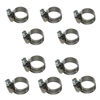 Zestaw Opaska ślimakowa W2 Ø12-22 mm, szer.12 mm 10 szt - stal nierdzewna