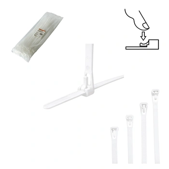 Opaski zaciskowe Opaski Kablowe WIELOKROTNEGO użytku Tretytka UV 7,4 x 350 mm, biały