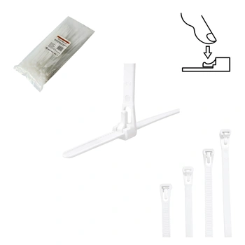 Opaski zaciskowe Opaski Kablowe WIELOKROTNEGO użytku Tretytka UV 4,8 x 200 mm,  PRZEŹROCZYSTY